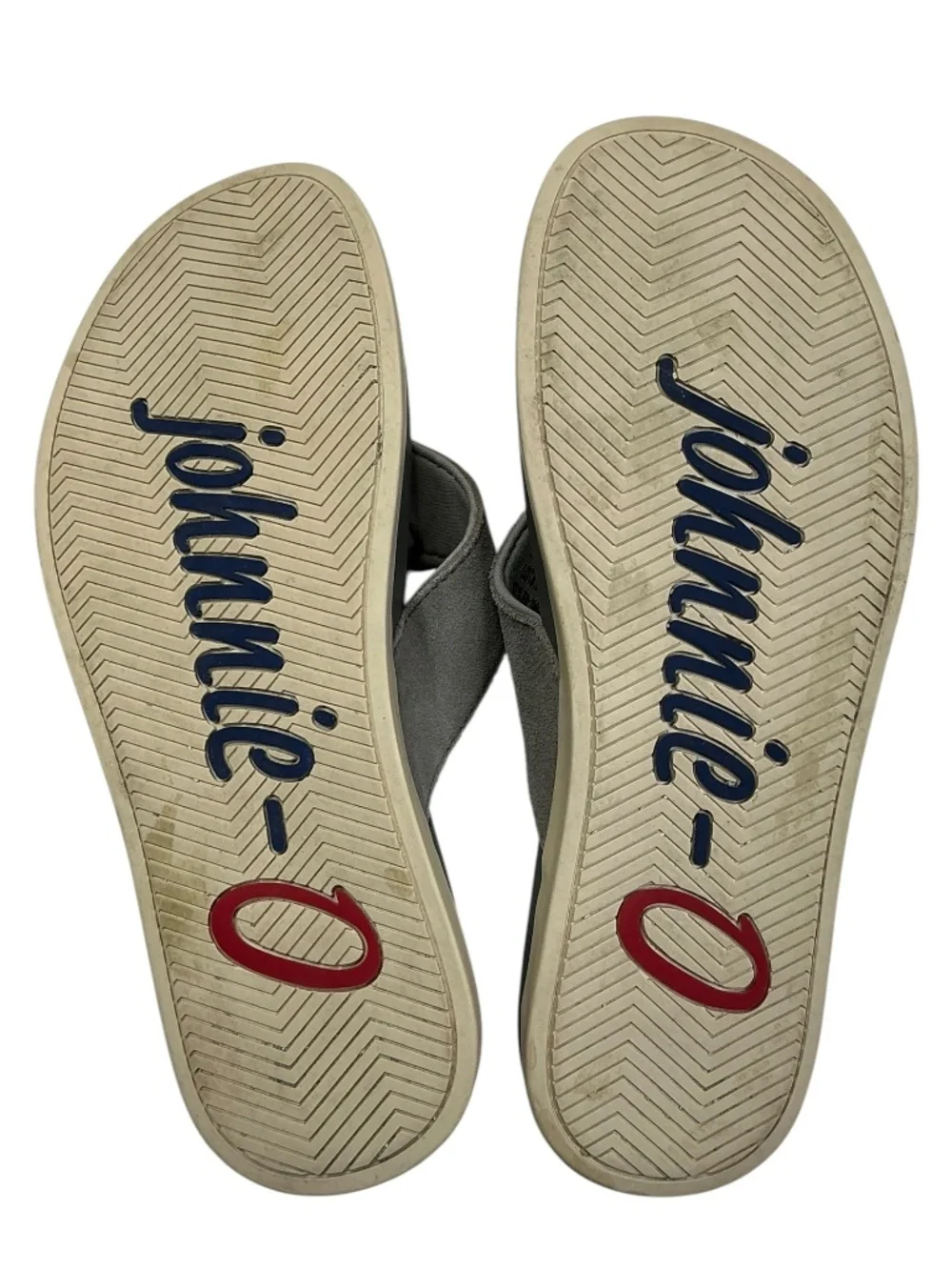 Johnnie-O Dockside Leather Flip Flop Sandals Gray Men's US 9 Suede